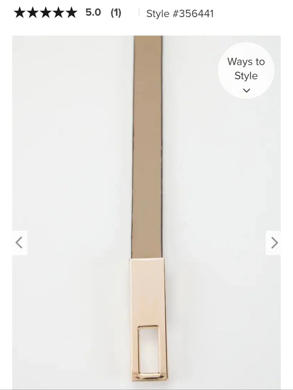 J. Jill Neutral Shitake Adjustable Belt with Gold Buckle, M/L, NWT